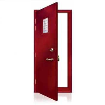 ExecDoor® 4 single doorset with fire rated vision panel.