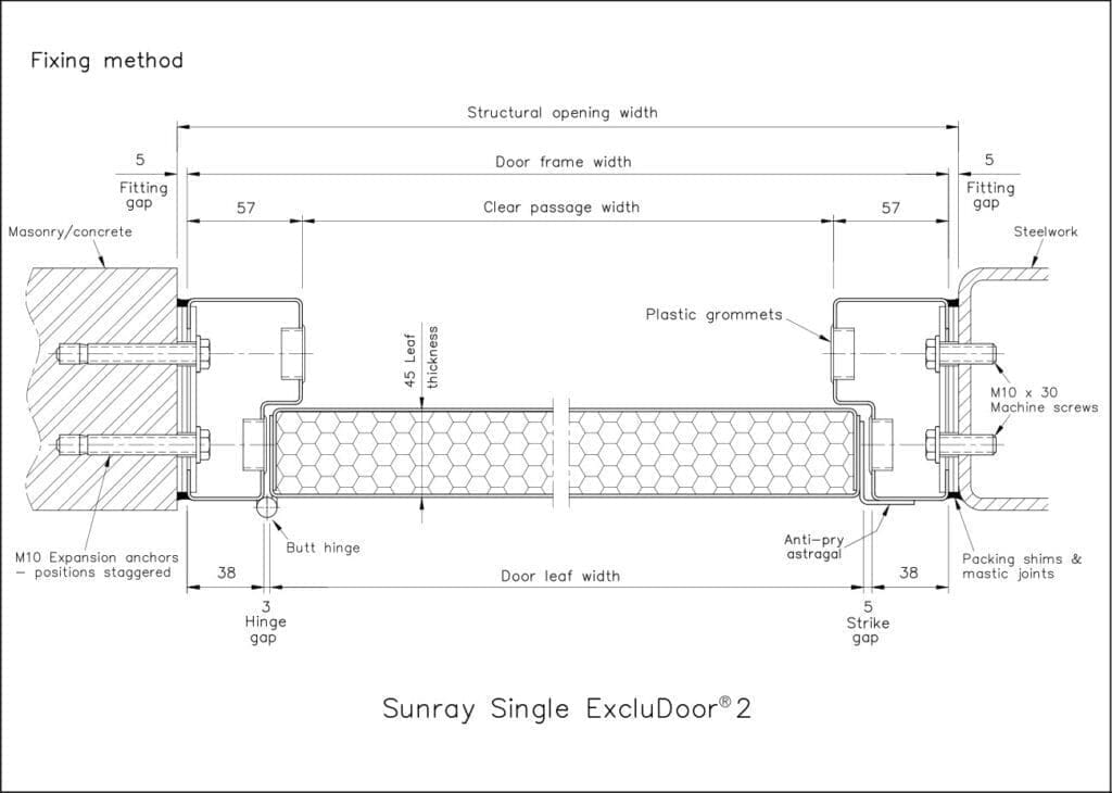 Horizontal Section Single ExcluDoor 2