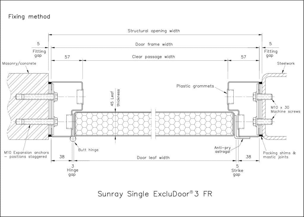 Horizontal Section Single ExcluDoor 3 FR