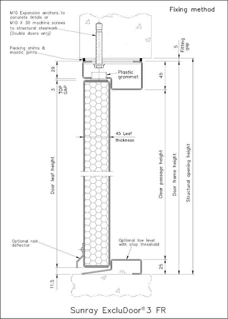 Vertical Section Single ExcluDoor 3FR